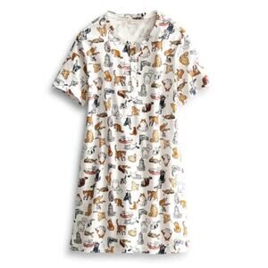 Vera Bradley Cat Pajama Dress Sz Xs New Cotton Twee Feline Whimsy